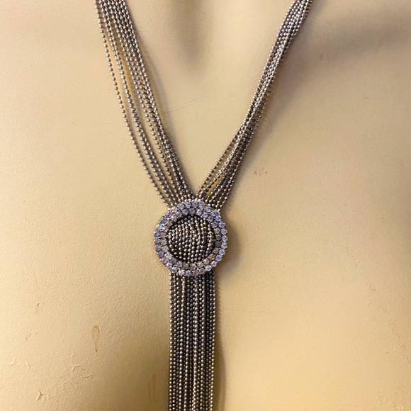 ETSU Silver Ball Chain Fringe Necklace - Picture 8 of 8